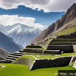 힌두쿠시 산맥의 고대 문화 - A panoramic view of the ancient city ruins of Kapisa nestled high in the rugged Hindu Kush mountains...
